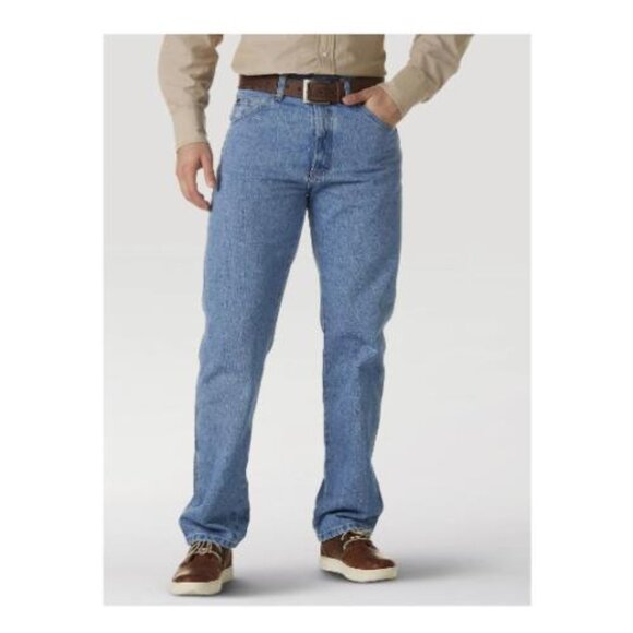 Wrangler Durable Rugged Wear Classic Fit Jean Men's Size 56x33 Blue NEW - Picture 1 of 10